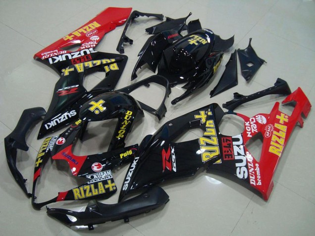 Glänzendes Schwarz Rot Gold Rizla 2005-2006 Suzuki GSXR 1000 Motorrad Verkleidung
