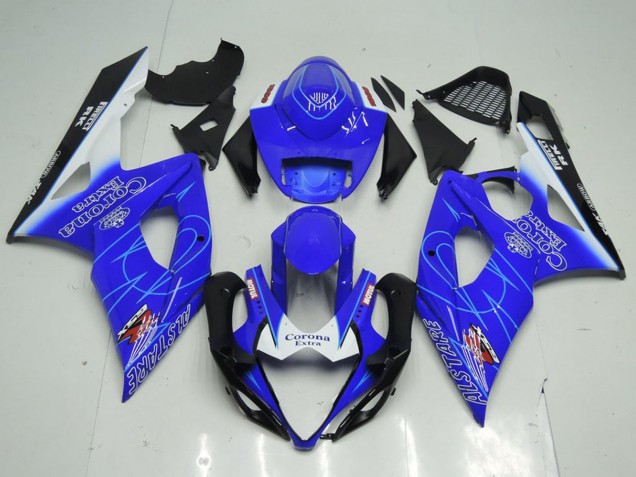 Blau Weiß Schwarz Corona 2005-2006 Suzuki GSXR 1000 Motorrad Verkleidung