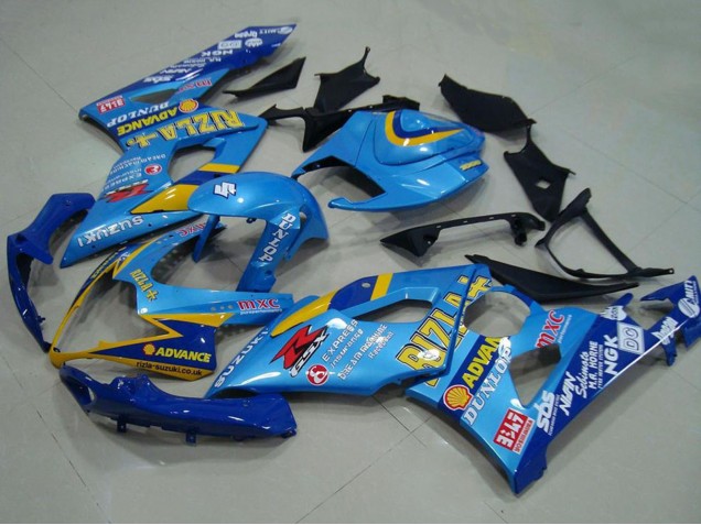 Blau Gold Rizla 2005-2006 Suzuki GSXR 1000 Motorrad Verkleidung