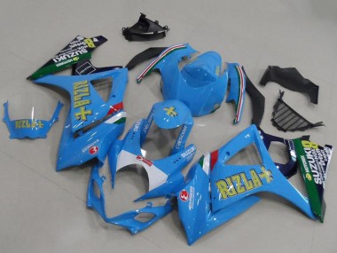 Blau Weiß Gelb Schwarz Rizla 2007-2008 Suzuki GSXR 1000 Motorrad Verkleidung