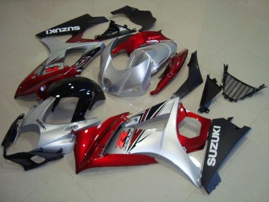 Rot Silber Glänzendes Schwarz 2007-2008 Suzuki GSXR 1000 Motorrad Verkleidung