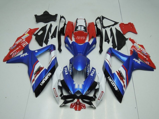 Blau Rot Weiß Piaa Motul 2009-2016 Suzuki GSXR 1000 Motorrad Verkleidung