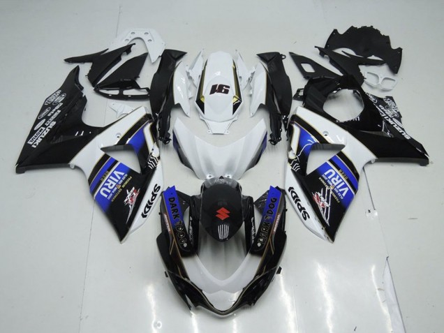 Weiß Blau Schwarz Viru 2009-2016 Suzuki GSXR 1000 Motorrad Verkleidung