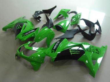 Grün Glänzendes Schwarz Monster 2008-2012 Kawasaki ZX250R Motorrad Verkleidung
