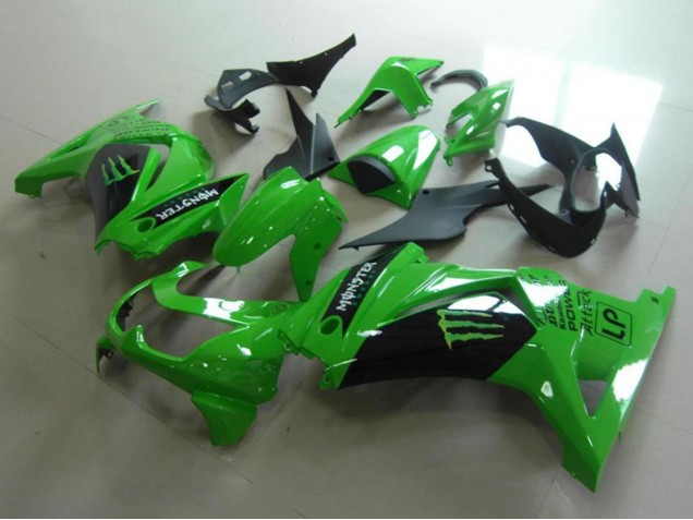 Grün Glänzendes Schwarz Monster 2008-2012 Kawasaki ZX250R Motorrad Verkleidung