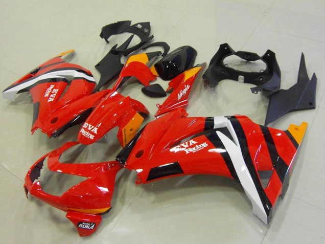 Rot Orange Weiß Schwarz EVA Rennen 2008-2012 Kawasaki ZX250R Motorrad Verkleidung