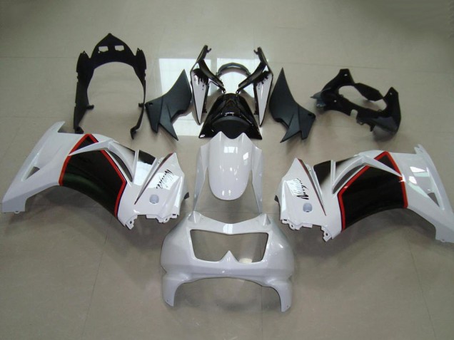 Weiß Rot Glänzendes Schwarz 2008-2012 Kawasaki ZX250R Motorrad Verkleidung