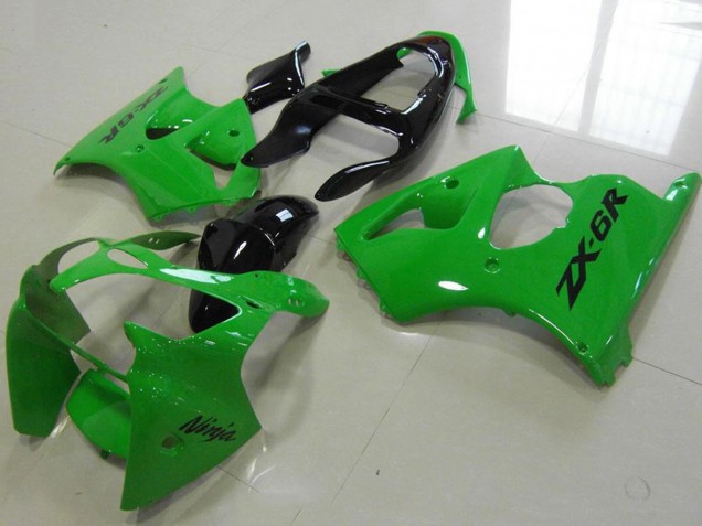 Grün Glänzendes Schwarz 2000-2002 Kawasaki ZX6R Motorrad Verkleidung