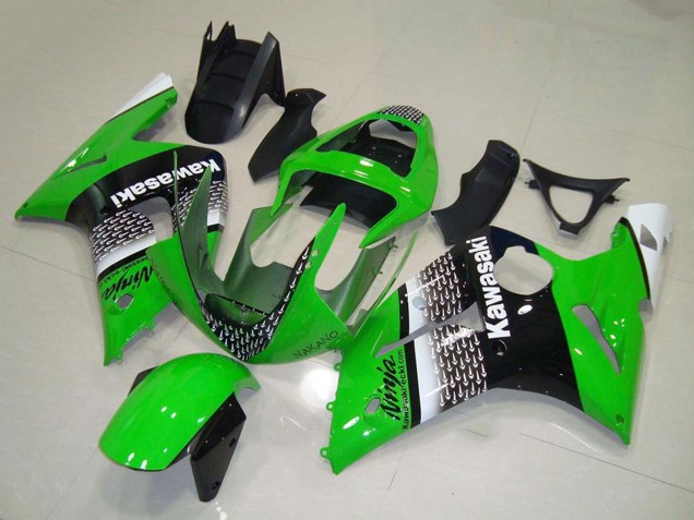 Grün Weiß Schwarz 2003-2004 Kawasaki ZX6R Motorrad Verkleidung
