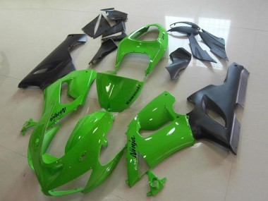 Grün Matt Schwarz 2005-2006 Kawasaki ZX6R Motorrad Verkleidung