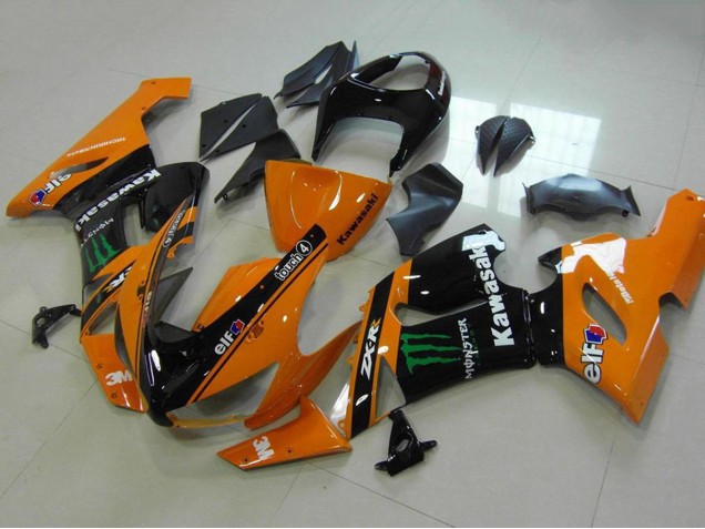 Orange Schwarz Grün Monster 2005-2006 Kawasaki ZX6R Motorrad Verkleidung