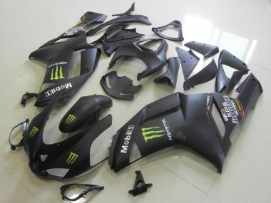Matt Schwarz Monster 2007-2008 Kawasaki ZX6R Motorrad Verkleidung