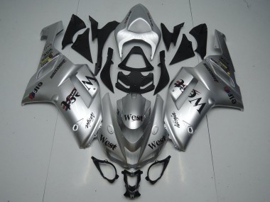 Silber West 2007-2008 Kawasaki ZX6R Motorrad Verkleidung