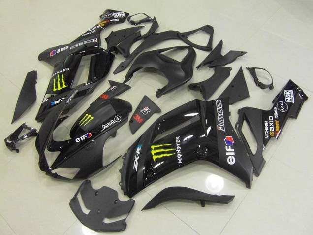 Schwarz Monster 2007-2008 Kawasaki ZX6R Motorrad Verkleidung