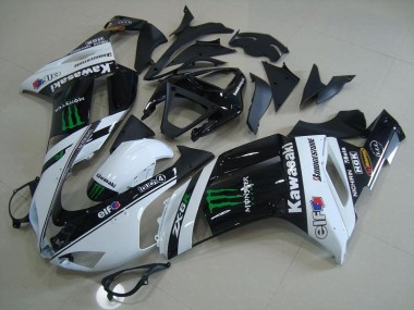 Weiß Monster 2007-2008 Kawasaki ZX6R Motorrad Verkleidung