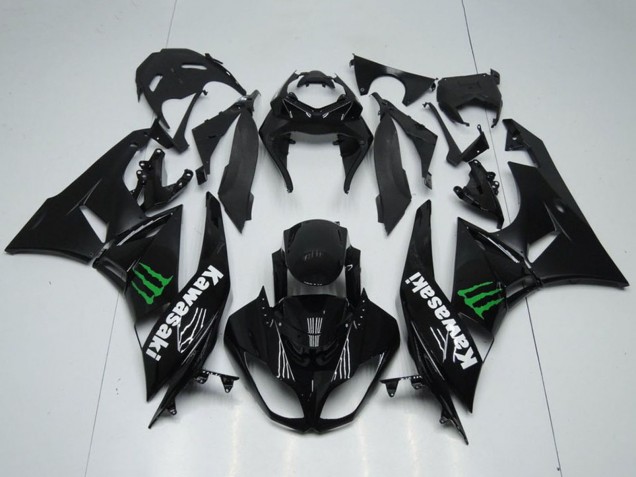 Glänzendes Schwarz Grün Monster 2009-2012 Kawasaki ZX6R Motorrad Verkleidung