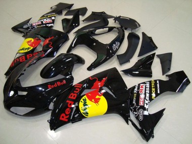 Glänzendes Schwarz Gelb Red Bull 2006-2007 Kawasaki ZX10R Motorrad Verkleidung