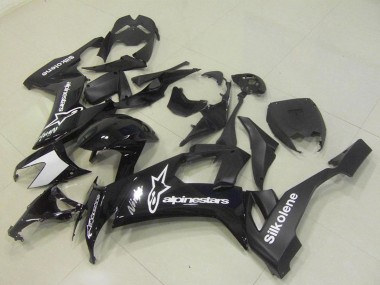 Glänzendes Schwarz Silkolene Stern 2008-2010 Kawasaki ZX10R Motorrad Verkleidung
