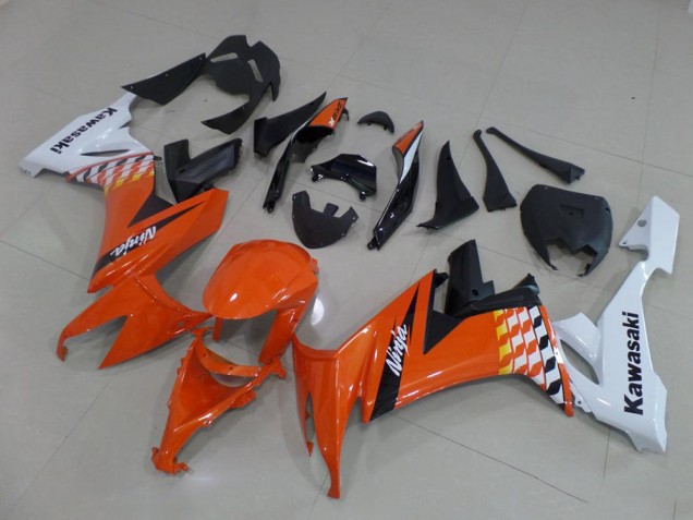 Weiß Orange Schwarz 2008-2010 Kawasaki ZX10R Motorrad Verkleidung