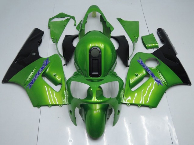 Grün Schwarz Blau 2000-2001 Kawasaki ZX12R Motorrad Verkleidung