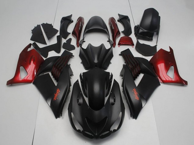 Matt Schwarz Rot Ninja 2006-2011 Kawasaki ZX14R ZZR1400 Motorrad Verkleidung