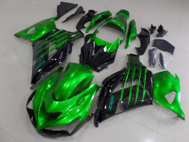 Grün Glänzendes Schwarz 2012-2024 Kawasaki ZX14R ZZR1400 Motorrad Verkleidung