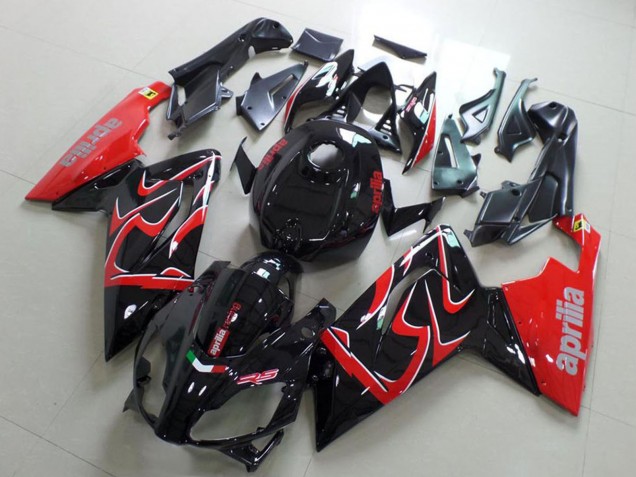 Glänzendes Schwarz Rot 2006-2011 Aprilia RS125 Motorrad Verkleidung