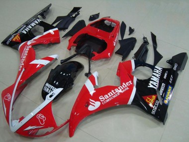 Rot Weiß Glänzendes Schwarz Santunder Motul 2003-2004 Yamaha YZF R6 Motorrad Verkleidung