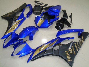 Blau Gold Matt Schwarz 2006-2007 Yamaha YZF R6 Motorrad Verkleidung
