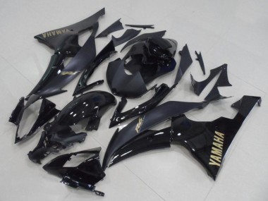 Glänzendes Schwarz Matt Schwarz Gold Aufkleber 2008-2016 Yamaha YZF R6 Motorrad Verkleidung