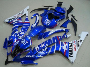 Weiß Blau Fiat Motul Michelin 2008-2016 Yamaha YZF R6 Motorrad Verkleidung