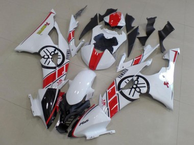 Weiß Rot Glänzendes Schwarz 2008-2016 Yamaha YZF R6 Motorrad Verkleidungen Kit