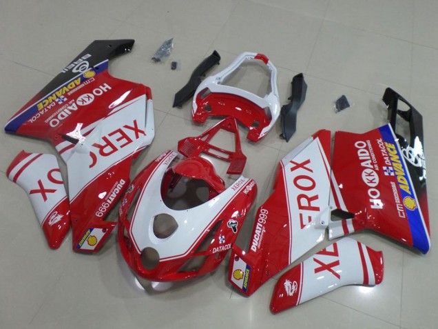 Weiß Rot Blau Glänzendes Schwarz Xerox OEM Stil 2003-2004 Ducati 999 Motorrad Verkleidung
