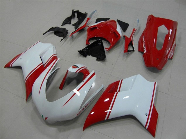 Weiß Rot Rennen Version 2007-2014 Ducati 848 Motorrad Verkleidung
