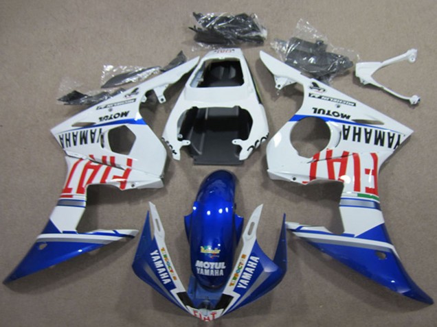 Weiß Blau Rot Fiat Motul 2003-2004 Yamaha YZF R6 Motorrad Verkleidung