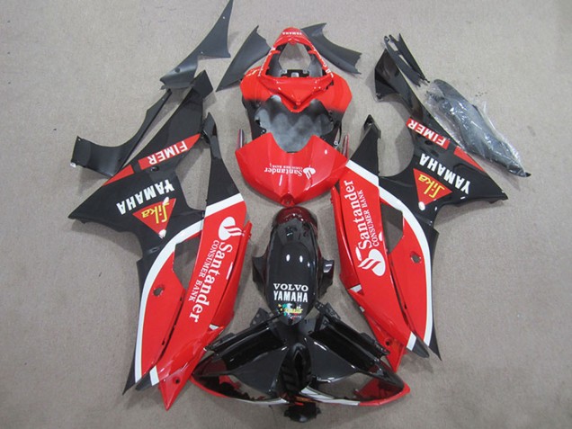 Rot Weiß Glänzendes Schwarz Volvo Santunder Fimer 2008-2016 Yamaha YZF R6 Motorrad Verkleidung