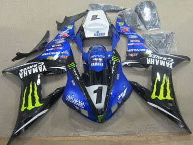 Weiß Blau Schwarz Neon Gelb Monster Graves 1 2002-2003 Yamaha YZF R1 Motorrad Verkleidung