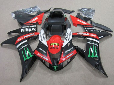 Rot Weiß Glänzendes Schwarz Grün Motul Monster 2004-2006 Yamaha YZF R1 Motorrad Verkleidung
