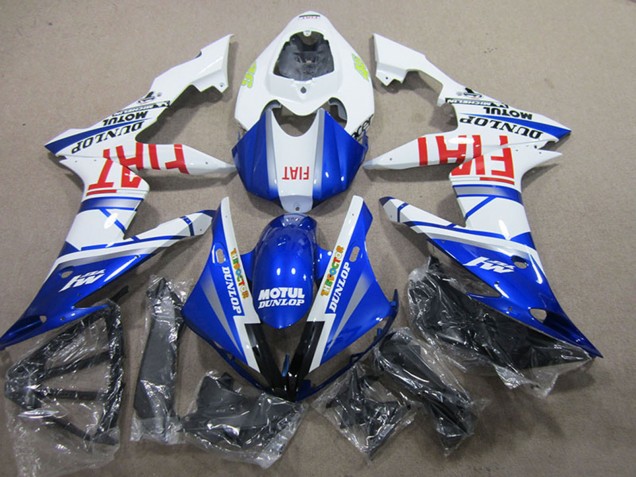 Weiß Blau Motul Fiat 2004-2006 Yamaha YZF R1 Motorrad Verkleidung