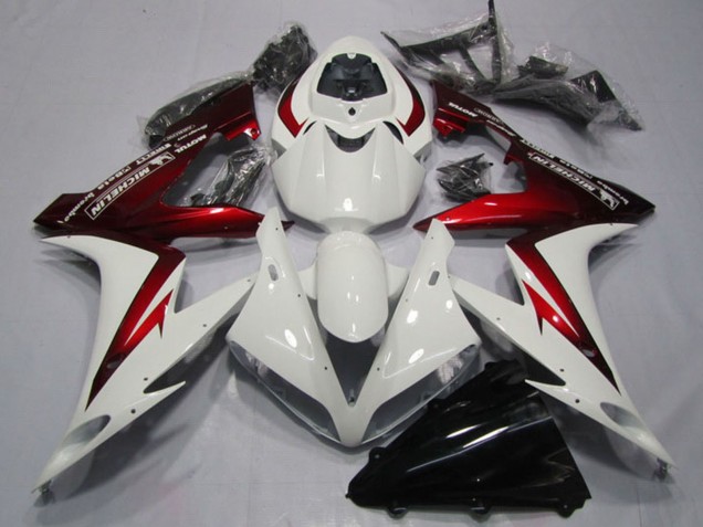 Weiß Rot Michelin 2004-2006 Yamaha YZF R1 Motorrad Verkleidung