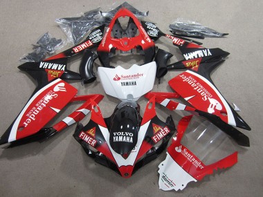 Rot Weiß Schwarz Volvo Santunder Fimer 2007-2008 Yamaha YZF R1 Motorrad Verkleidung