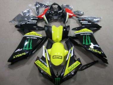 Rot Gelb Schwarz Grün Monster Motul Leovince 2007-2008 Yamaha YZF R1 Motorrad Verkleidung