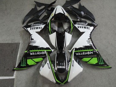 Weiß Schwarz Grün Monster Semakin Didepan 2009-2011 Yamaha YZF R1 Motorrad Verkleidung