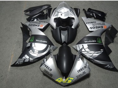 Silber Matt Schwarz Grün Monster Iveco Yamalube ENEOS Semakin Didepan 2009-2011 Yamaha YZF R1 Motorrad Verkleidung