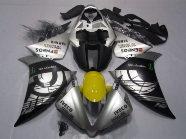 Silber Schwarz IVECO Yamalube ENEOS Monster 2012-2014 Yamaha YZF R1 Motorrad Verkleidung