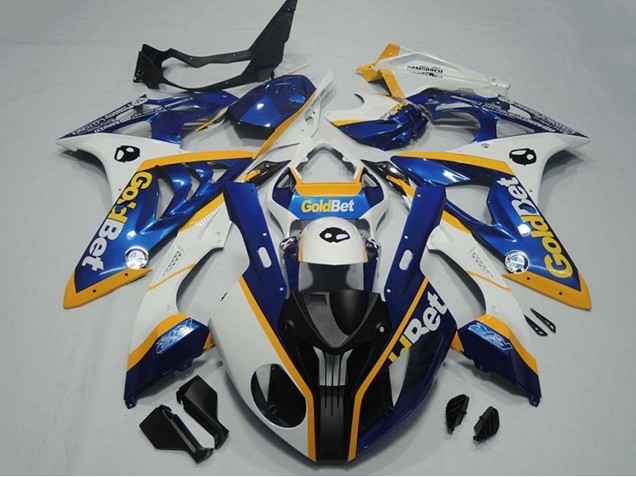 Weiß Gelb Blau Matt Schwarz GoldBet 2009-2014 BMW S1000RR Motorrad Verkleidung