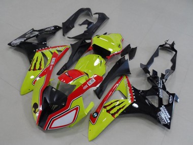 Neon Gelb Rot Glänzendes Schwarz Monster 2009-2014 BMW S1000RR Motorrad Verkleidung