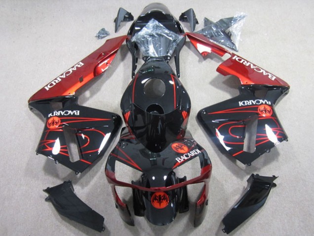 Glänzendes Schwarz Rot RACARDI 2003-2004 Honda CBR600RR Motorrad Verkleidung