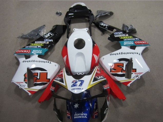 Weiß Rot Blau Glänzendes Schwarz Stern Lee 27 2005-2006 Honda CBR600RR Motorrad Verkleidung