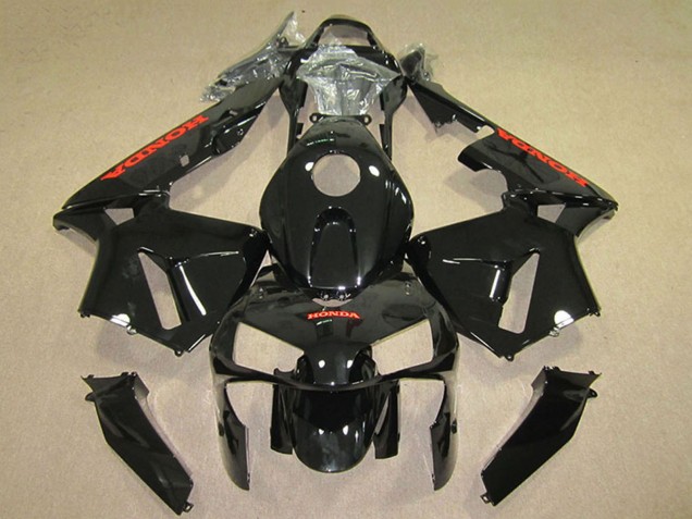 Glänzendes Schwarz Rot 2005-2006 Honda CBR600RR Motorrad Verkleidung